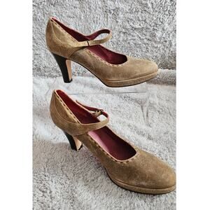 Henry Cuir Leather Suede Platform Mary Janes Pump Heels Women Size 8.5‎ Handmade